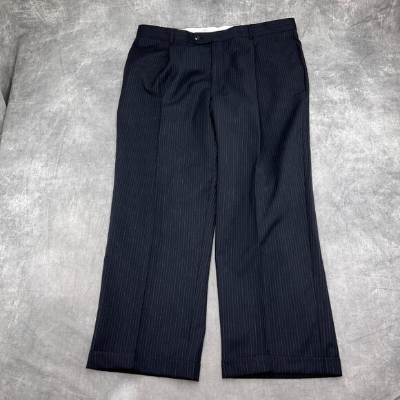 Jones New York Suit Men 44R 39W x 28L Blue Pinstripe Elements Wool Classic Caree - Picture 12 of 16